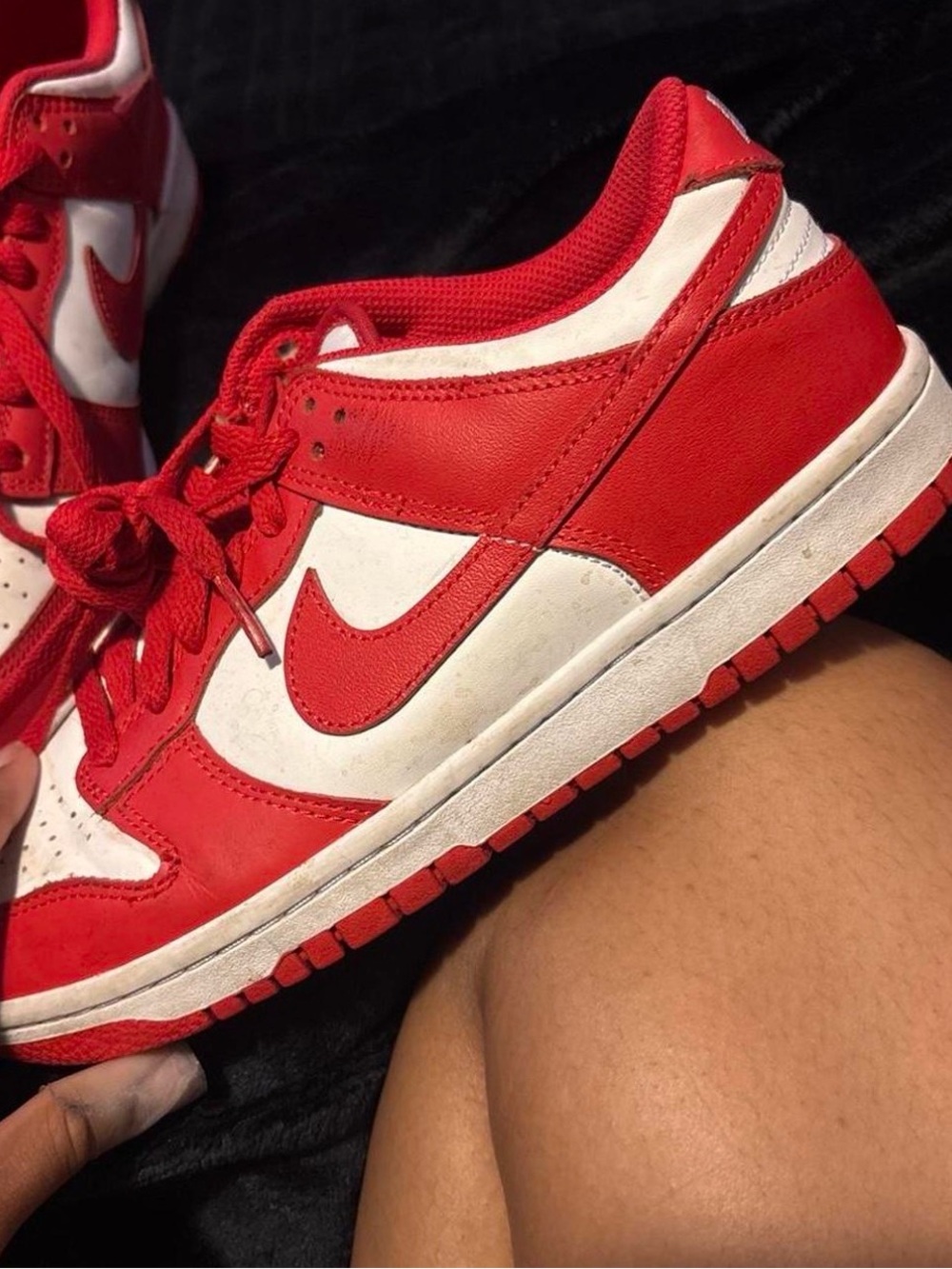 Nike Women’s Low-Top Sneakers in Red and White